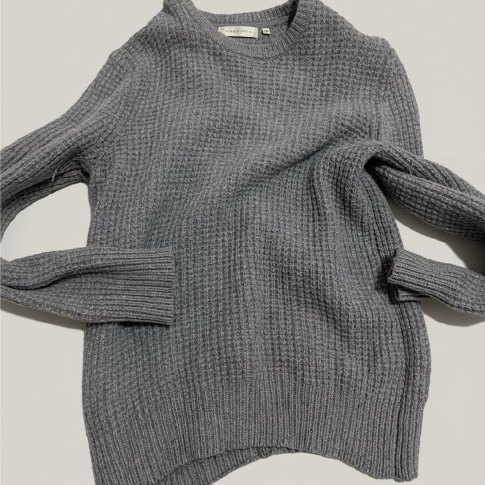 Gray Waffle Knit Sweater